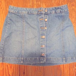 Button up denim skirt